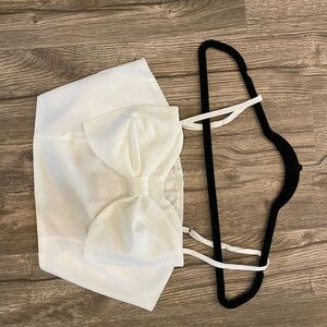 SHEIN White Bow Crop Top